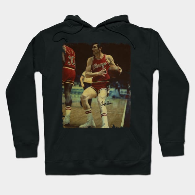 Jerry Sloan - Vintage Design Of Basketball Hoodie by JULIAN AKBAR PROJECT